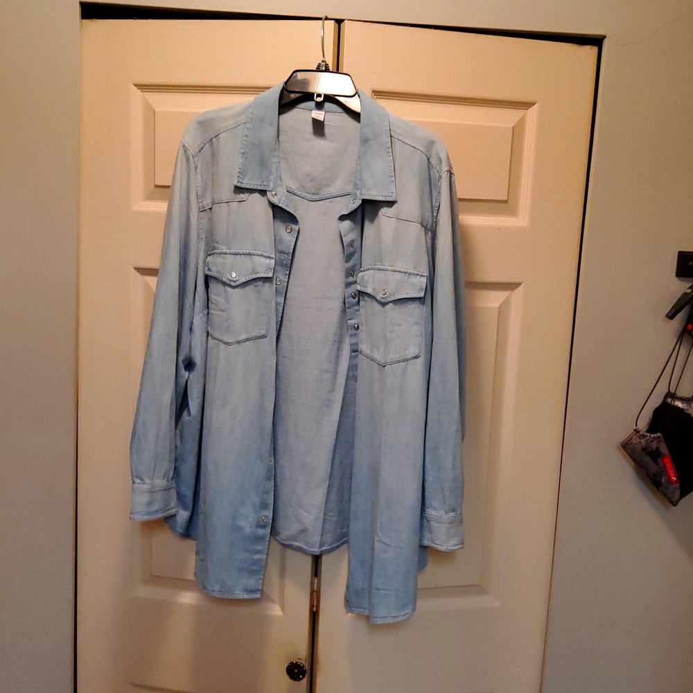 Lightweight Jean button up top
